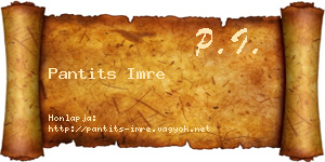 Pantits Imre névjegykártya